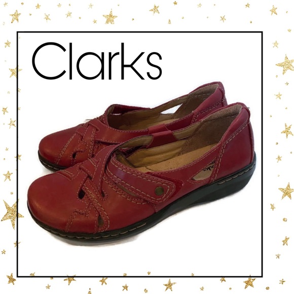 clarks red loafers